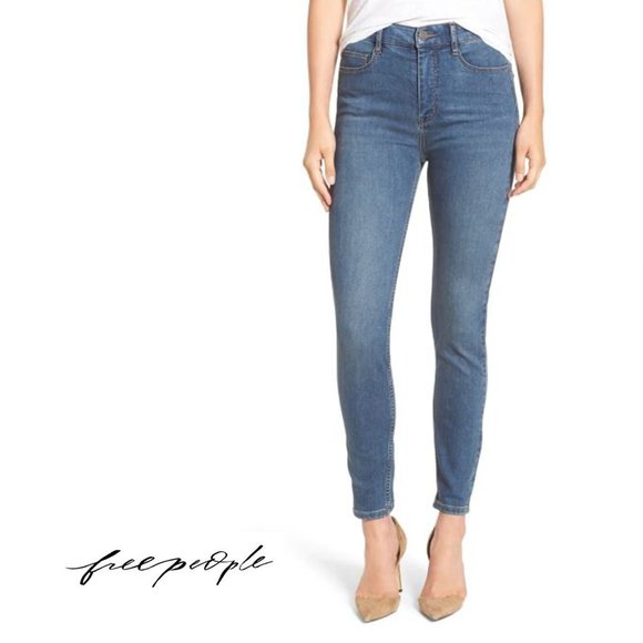 Free People Denim - FREE PEOPLE  High Rise Skinny Blue Jeans Size 26
